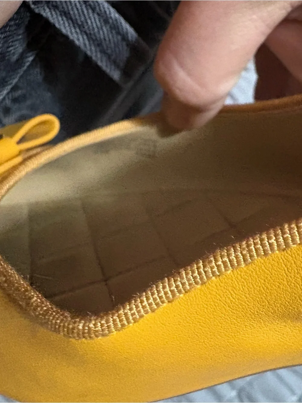 Michael Kors Women's Mustard Yellow Leather Ballet Flats